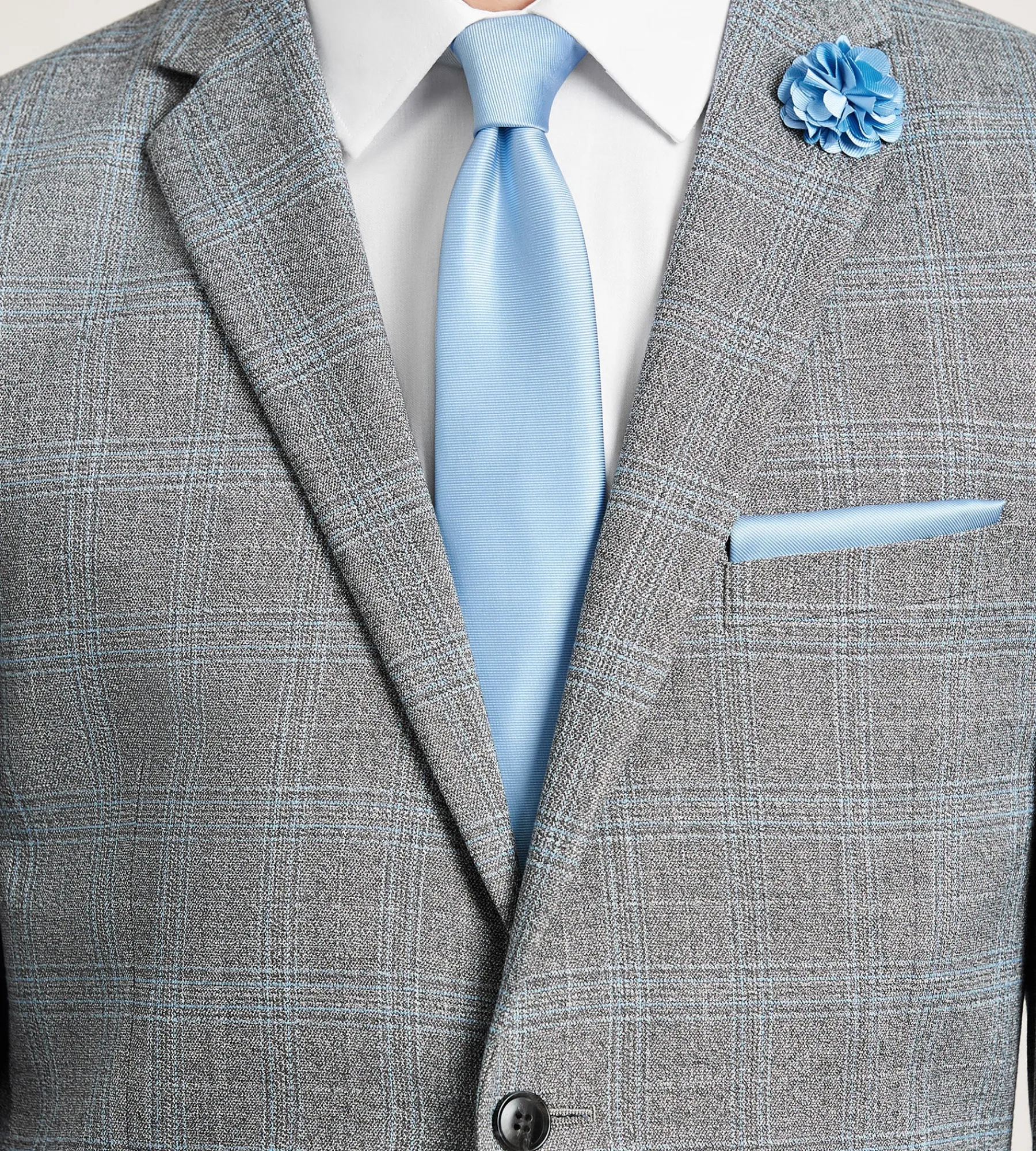 G Grafton Suit Separates*Modern Fit Grey Plaid Suit