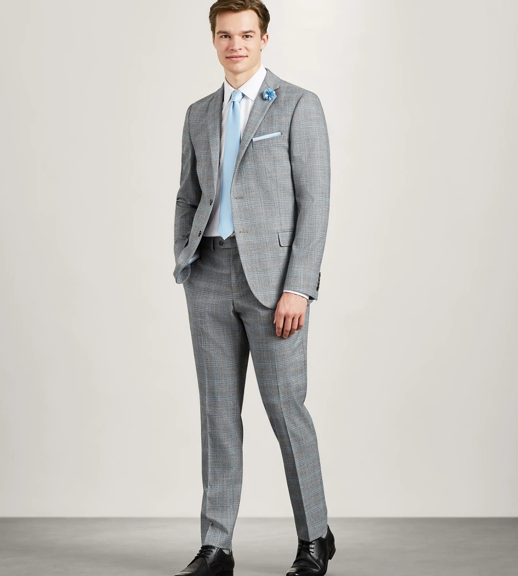 G Grafton Suit Separates*Modern Fit Grey Plaid Suit