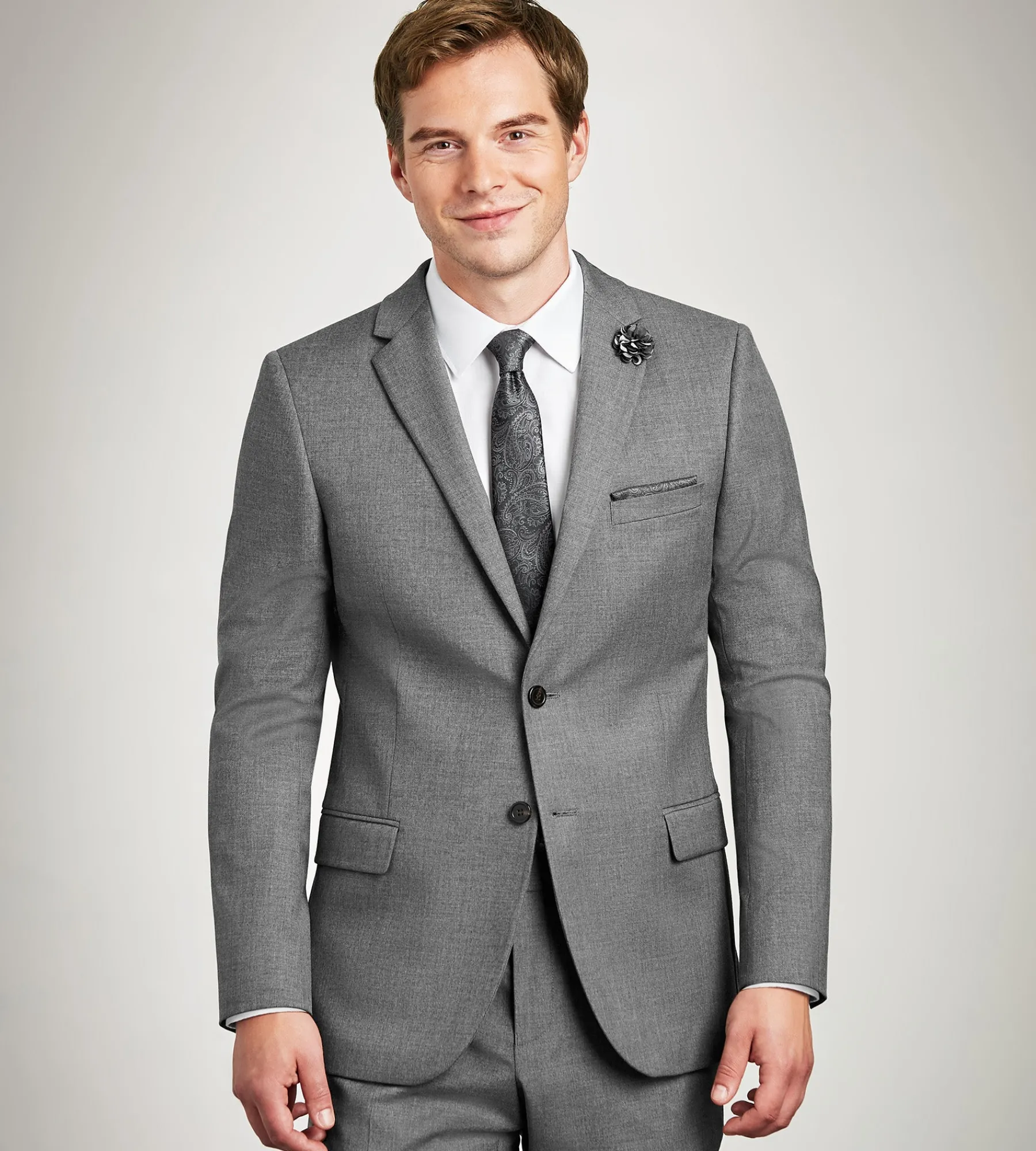 G Grafton Suit Separates*Modern Fit Grey Solid Suit