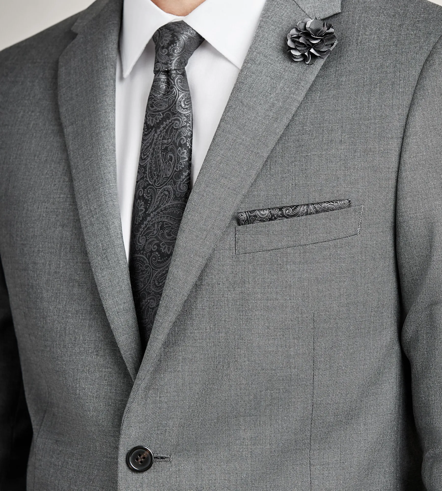 G Grafton Suit Separates*Modern Fit Grey Solid Suit