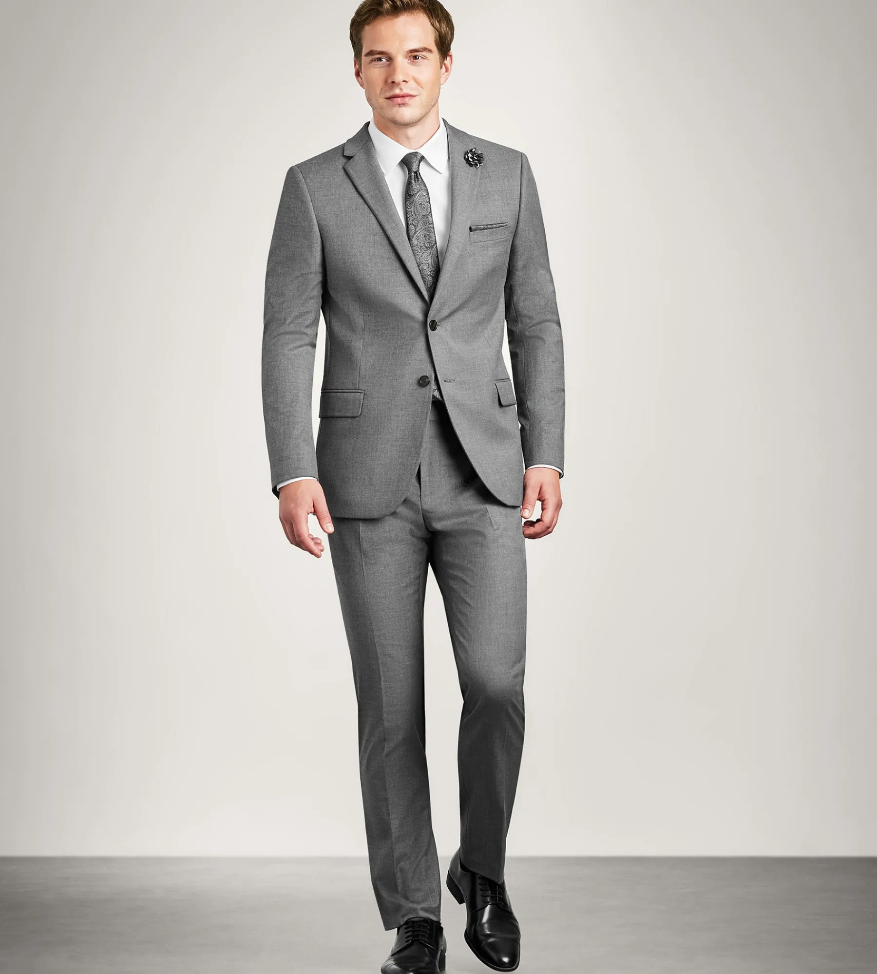 G Grafton Suit Separates*Modern Fit Grey Solid Suit