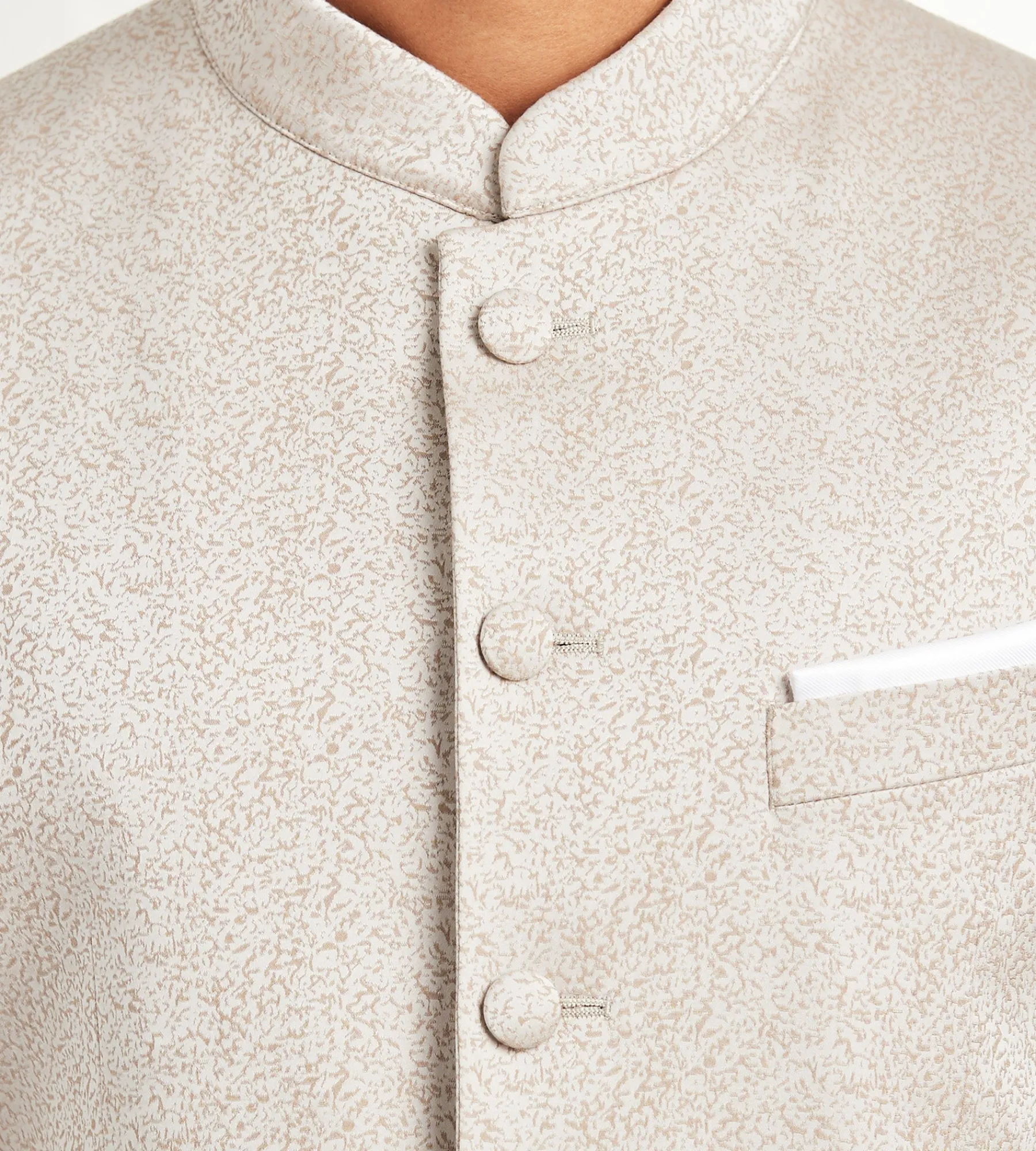 G Grafton Suit Separates|Nehru Jackets*Modern Fit Ivory Jacquard Nehru Suit