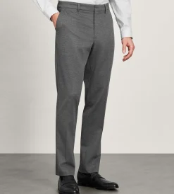 Hechter Paris Dress Pants|Dress Pants*Modern Fit Knit Micro Check Print Dress Pant Black