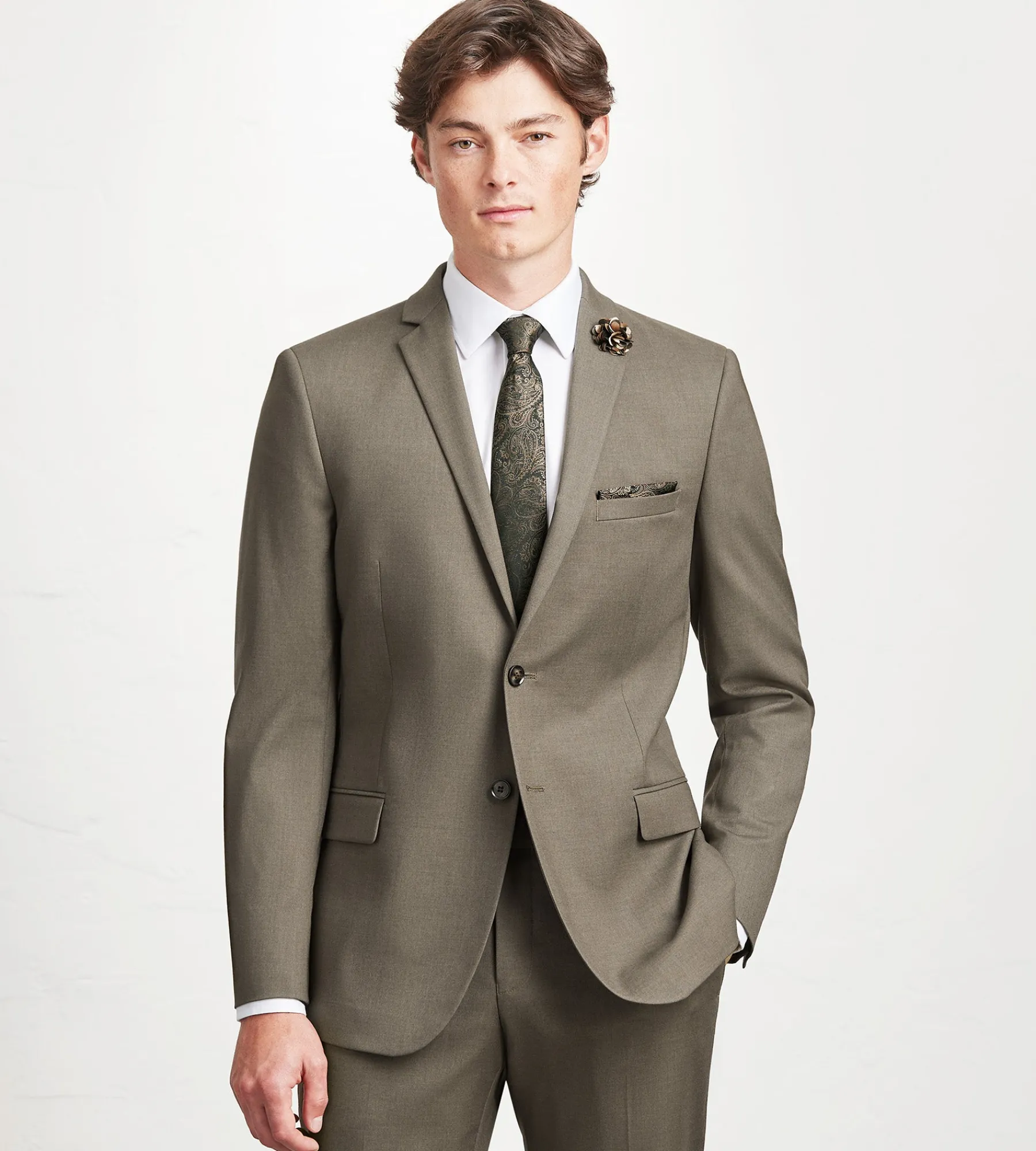 G Grafton Suit Separates*Modern Fit Light Brown Solid Suit