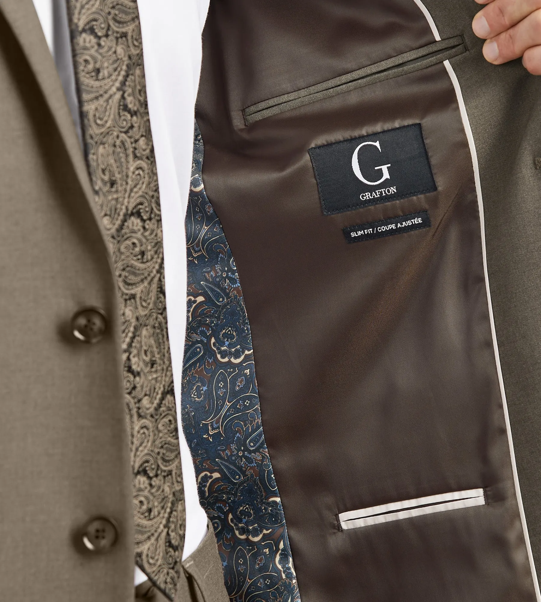 G Grafton Suit Separates*Modern Fit Light Brown Solid Suit