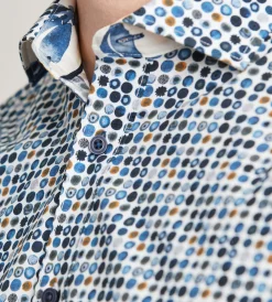 Jermyn & Bond Casual Shirts*Modern Fit Long Sleeve Water Colour Casual Shirt Multi