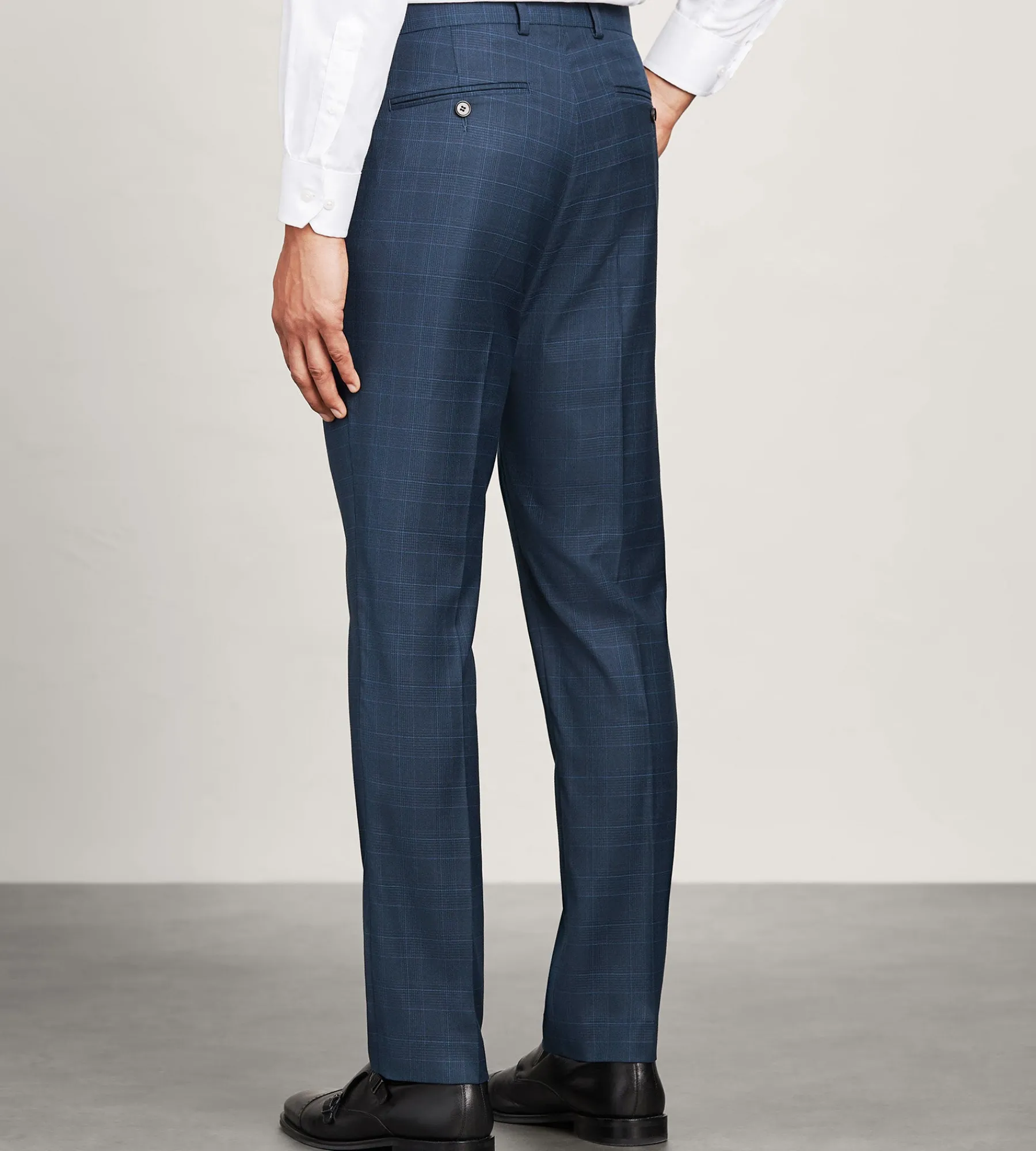 G Grafton Dress Pants|Dress Pants*Modern Fit Plaid Suit Pants Navy