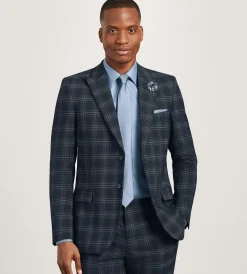G Grafton Suit Separates*Modern Fit Navy Plaid Suit