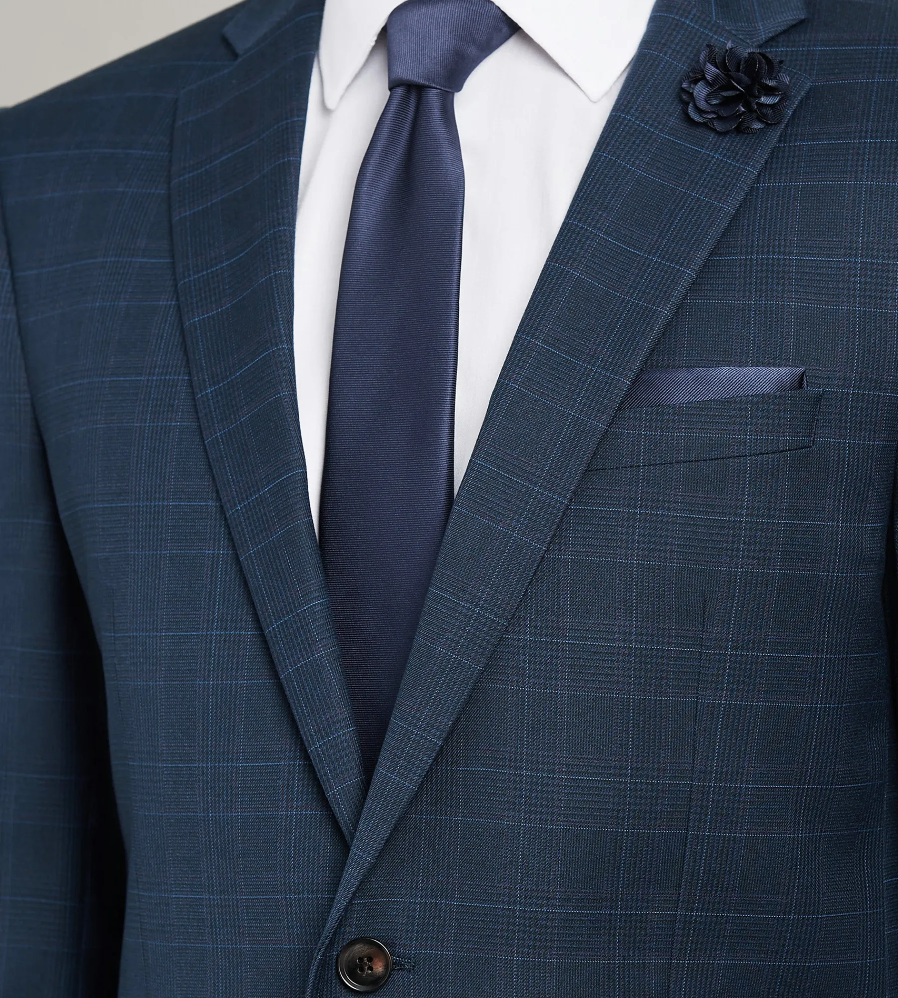 G Grafton Suit Separates*Modern Fit Navy Plaid Suit
