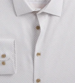 Bellissimo Dress Shirts*Modern Fit Non-Iron Printed Sateen Dress Shirt Light brown