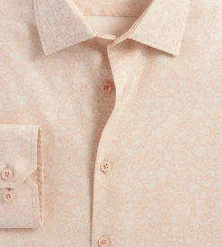 Bellissimo Dress Shirts*Modern Fit Non-Iron Printed Sateen Dress Shirt Pale peach
