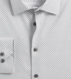 Bellissimo Dress Shirts*Modern Fit Non-Iron Printed Sateen Dress Shirt White