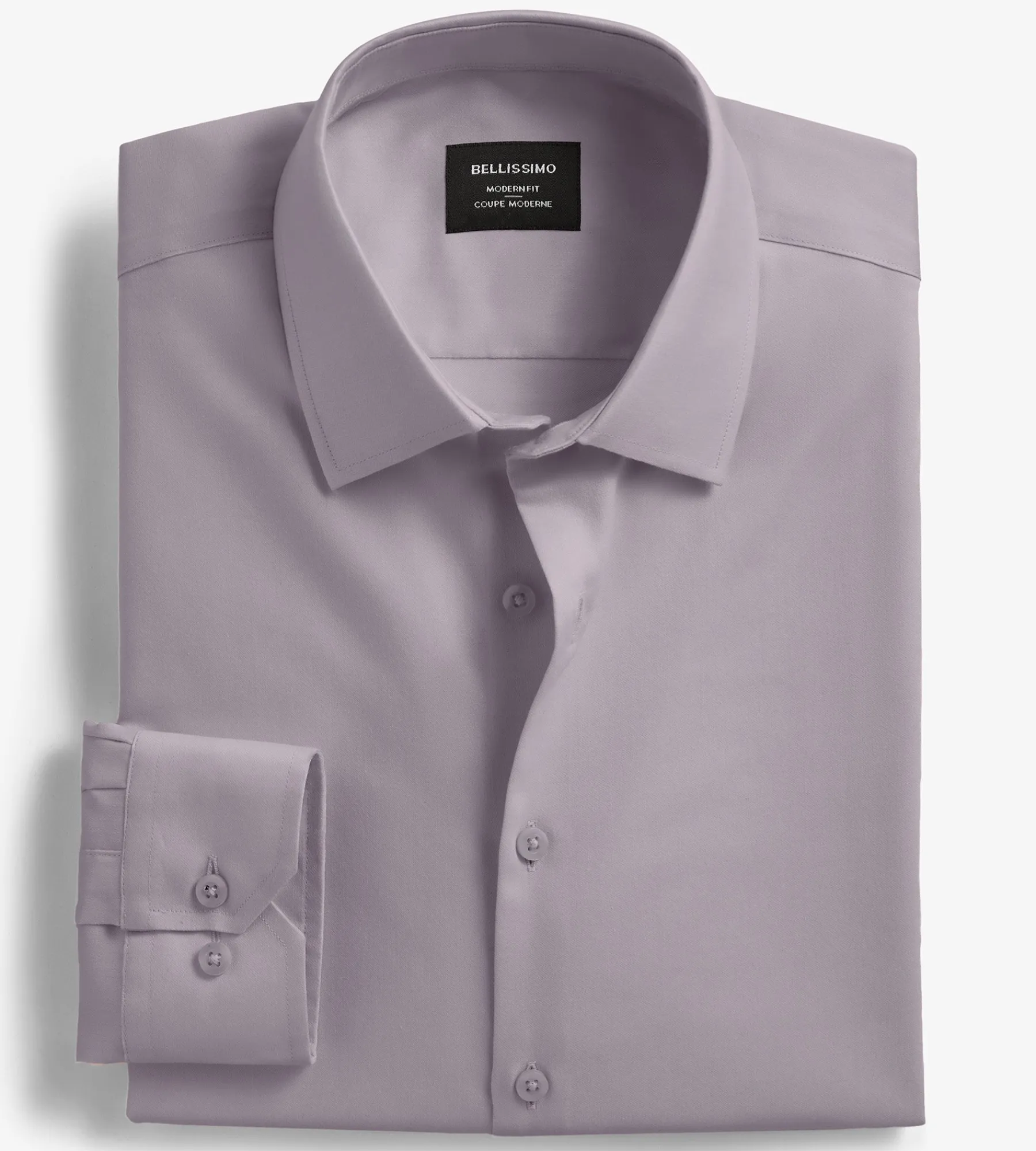 Bellissimo Dress Shirts*Modern Fit Non-Iron Sateen Dress Shirt Purple