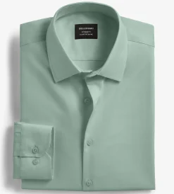Bellissimo Dress Shirts*Modern Fit Non-Iron Sateen Dress Shirt Light green