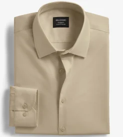 Bellissimo Dress Shirts*Modern Fit Non-Iron Sateen Dress Shirt Tan