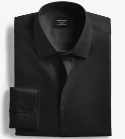 Bellissimo Dress Shirts*Modern Fit Non-Iron Sateen Dress Shirt Black