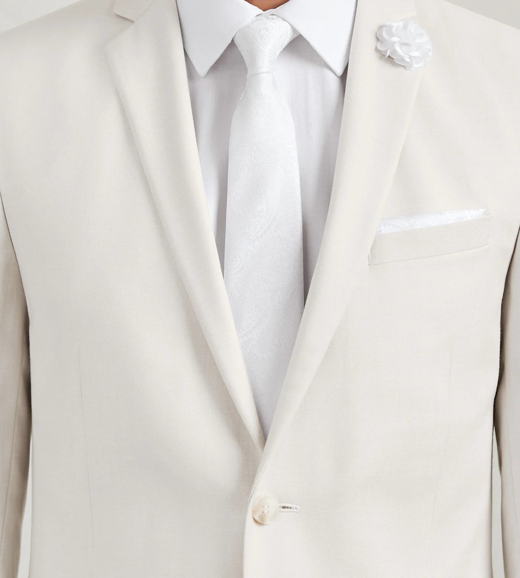 G Grafton Suit Separates*Modern Fit Off White Solid Suit