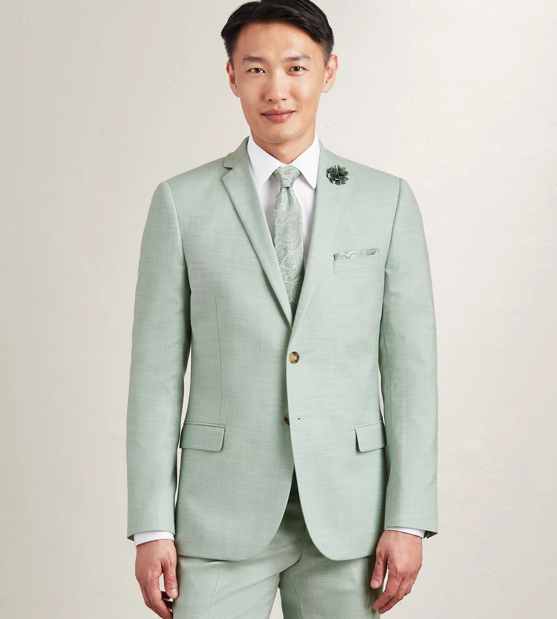 G Grafton Suit Separates*Modern Fit Pale Green Solid Suit