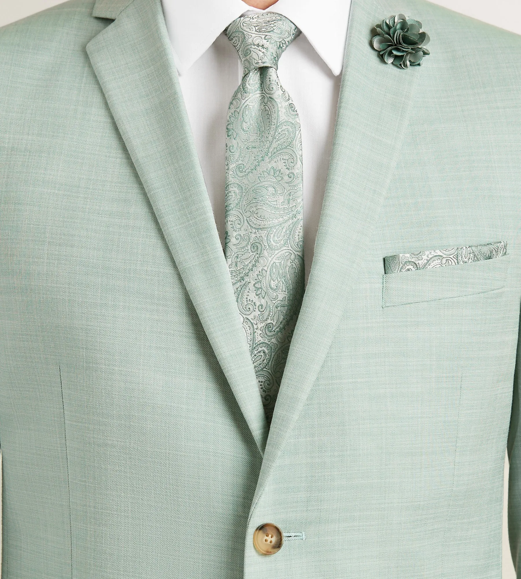 G Grafton Suit Separates*Modern Fit Pale Green Solid Suit