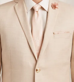 G Grafton Suit Separates*Modern Fit Pale Peach Solid Suit