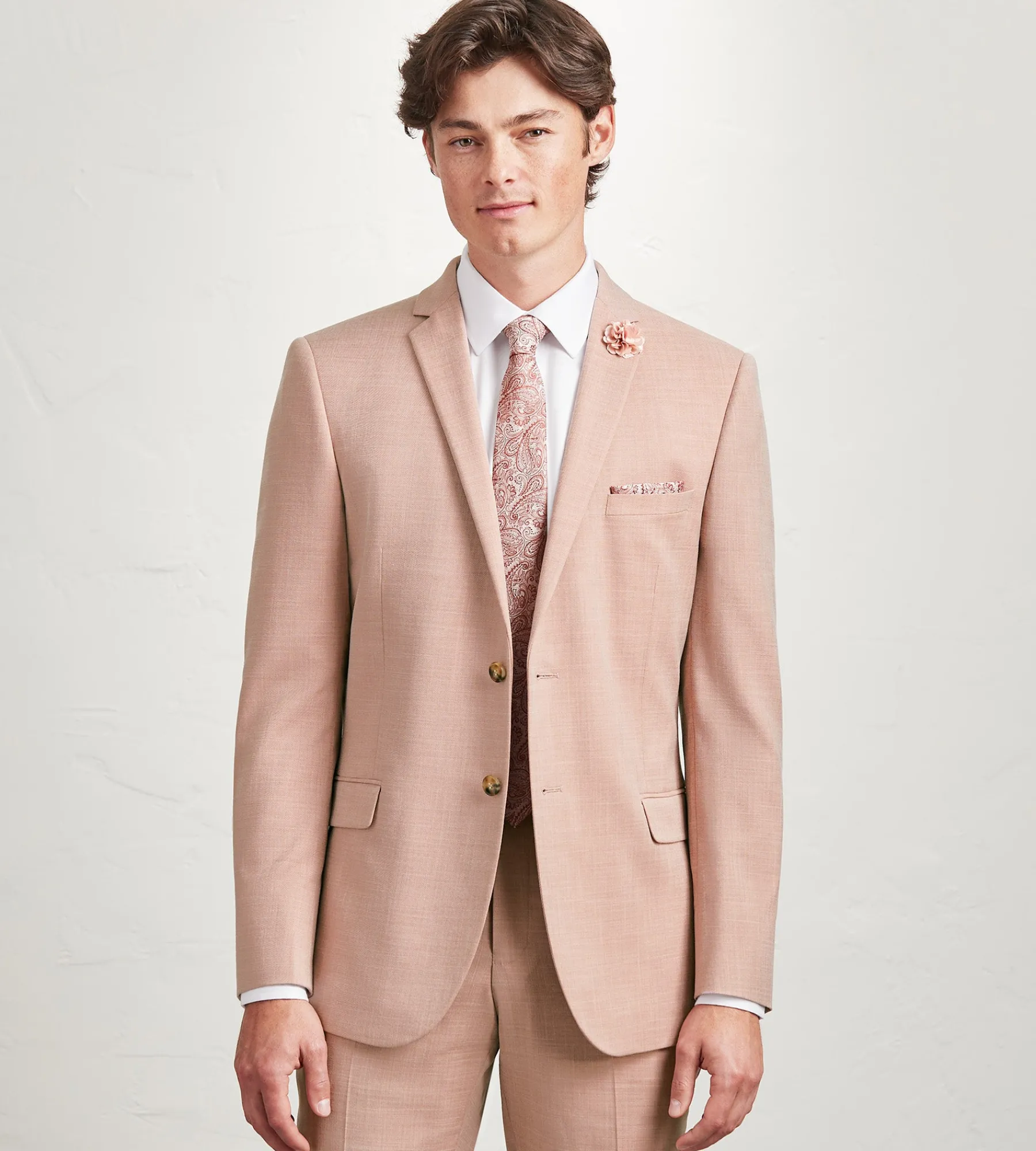 G Grafton Suit Separates*Modern Fit Pale Rose Solid Suit