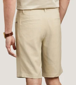 Jermyn & Bond Shorts*Modern Fit Plaid 5 Pocket Shorts Sand
