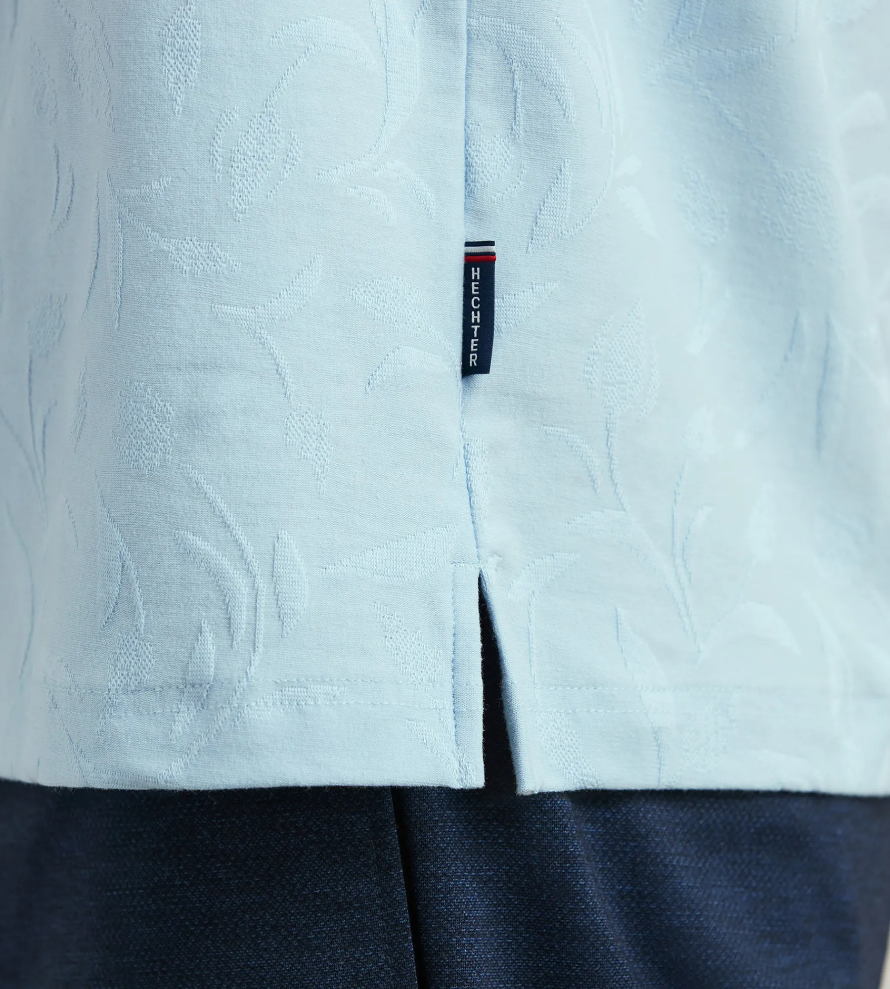Hechter Paris Polos*Modern Fit Short Sleeve Button Down Jacquard Polo Ivory