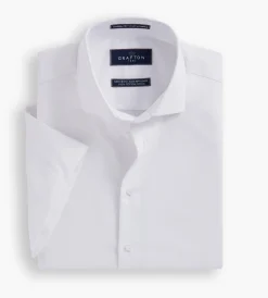 Grafton 1853 Dress Shirts*Modern Fit Short Sleeve Dress Shirt White