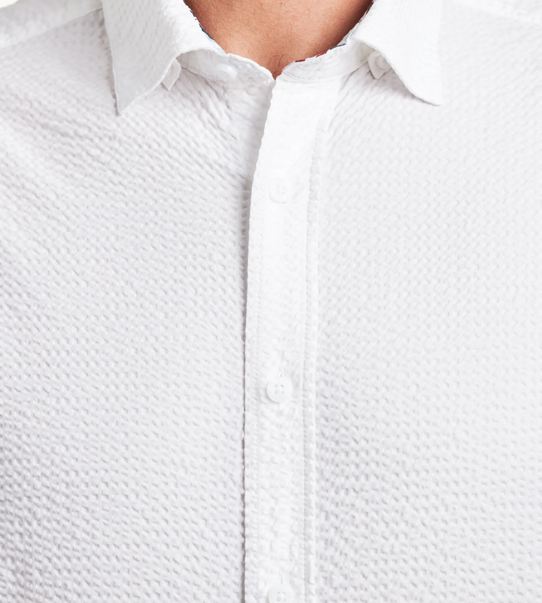 Hechter Paris Short Sleeve Shirts|Casual Shirts*Modern Fit Short Sleeve Seersucker Casual Shirt White