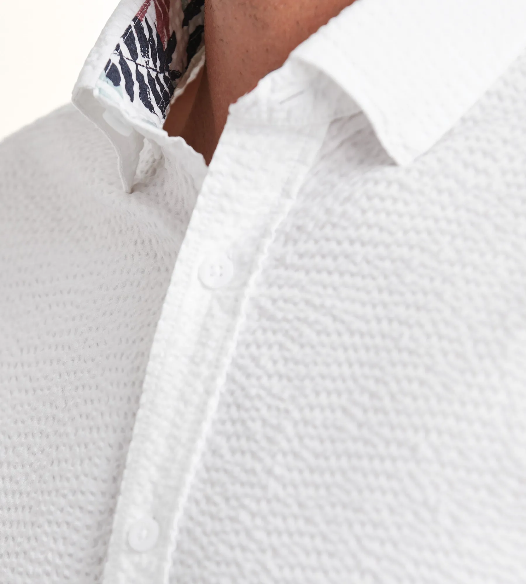 Hechter Paris Short Sleeve Shirts|Casual Shirts*Modern Fit Short Sleeve Seersucker Casual Shirt White