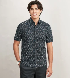 Hechter Paris Short Sleeve Shirts|Casual Shirts*Modern Fit Short Sleeve Textured Pattern 360 Stretch Casual Shirt Black