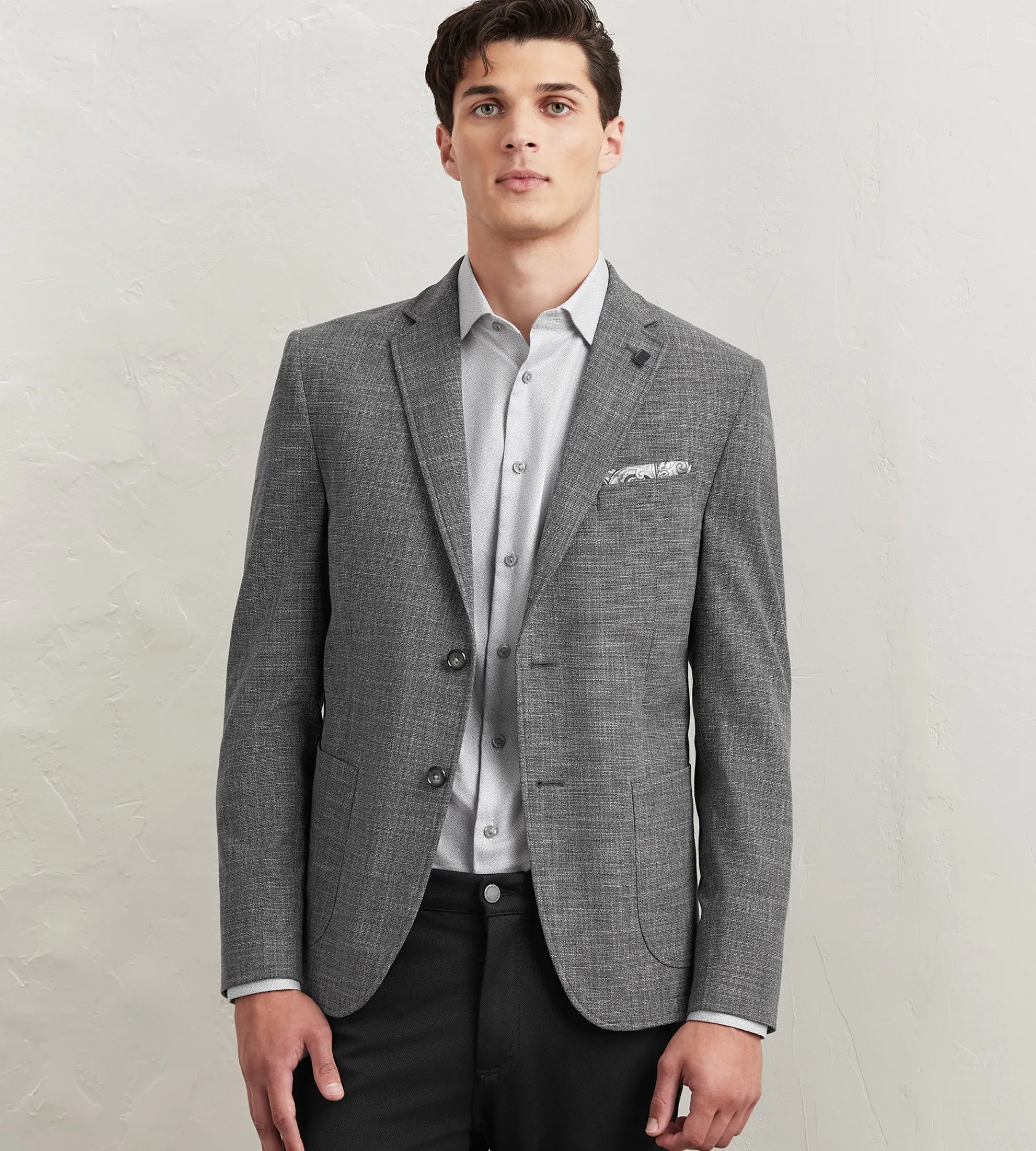 Hechter Paris Sport Jackets*Modern Fit Textured Solid Sport Jacket Charcoal