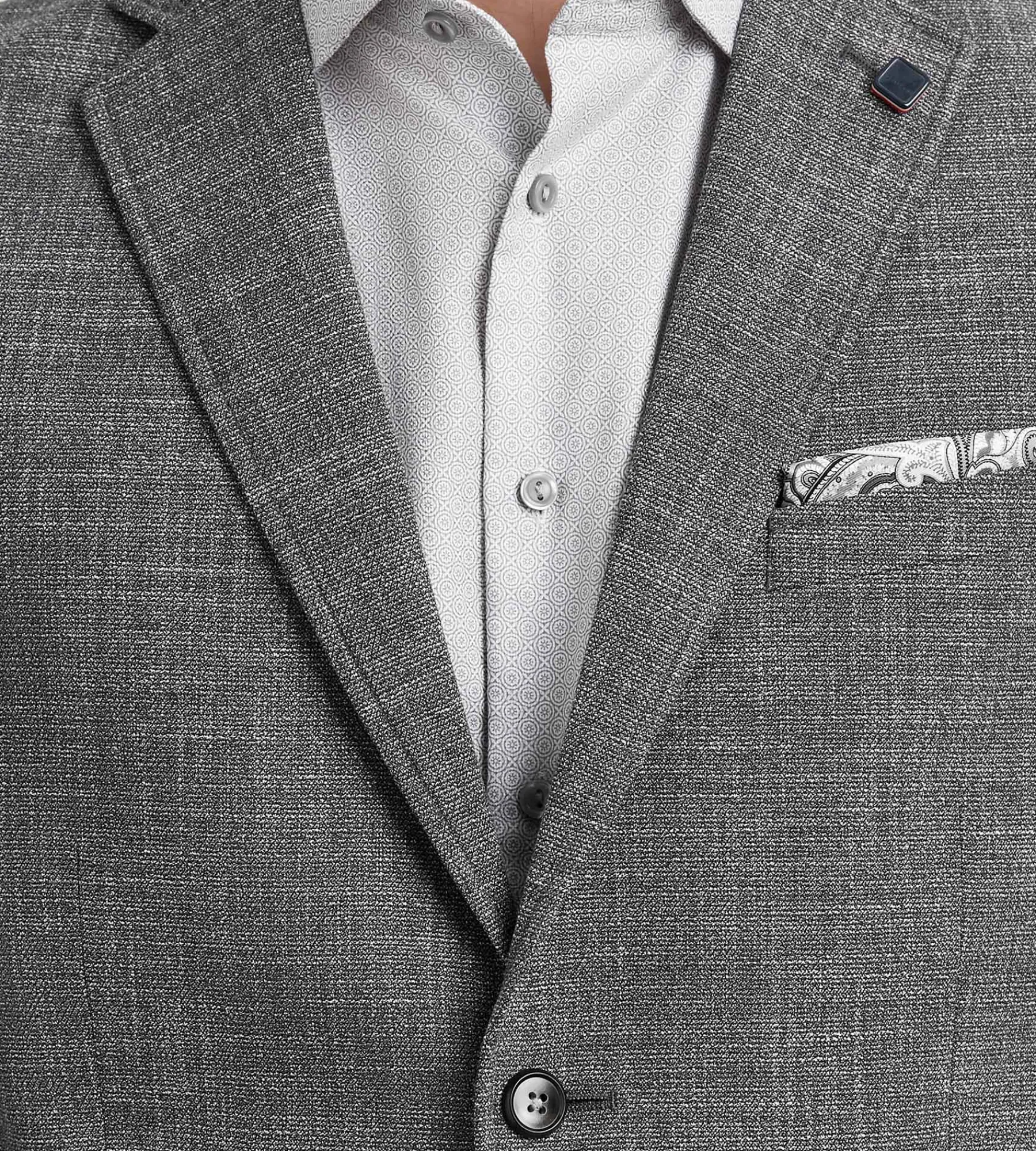 Hechter Paris Sport Jackets*Modern Fit Textured Solid Sport Jacket Charcoal