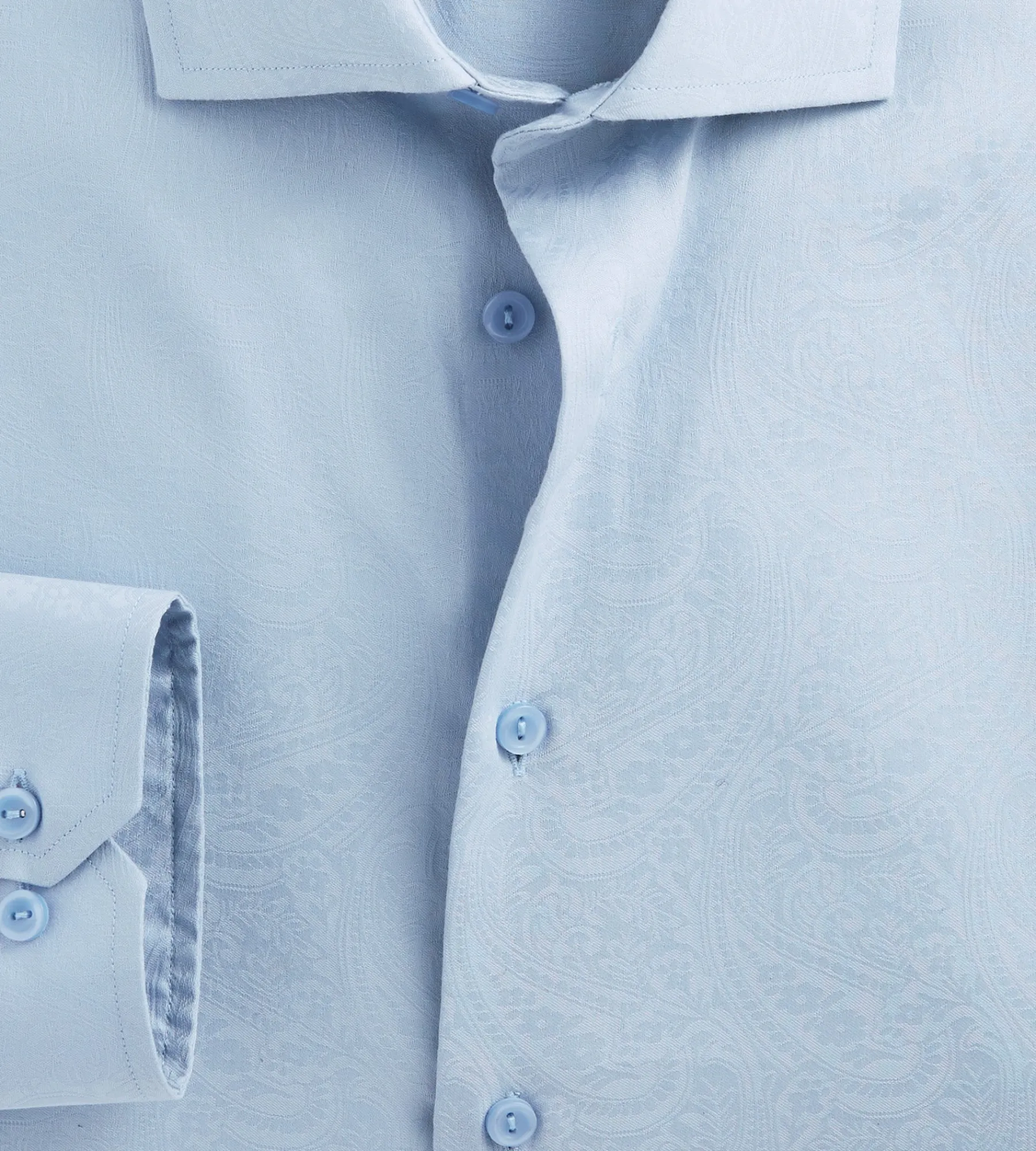 Grafton 1853 Dress Shirts*Modern Fit Ultra-Luxe Paisley Dress Shirt Light blue