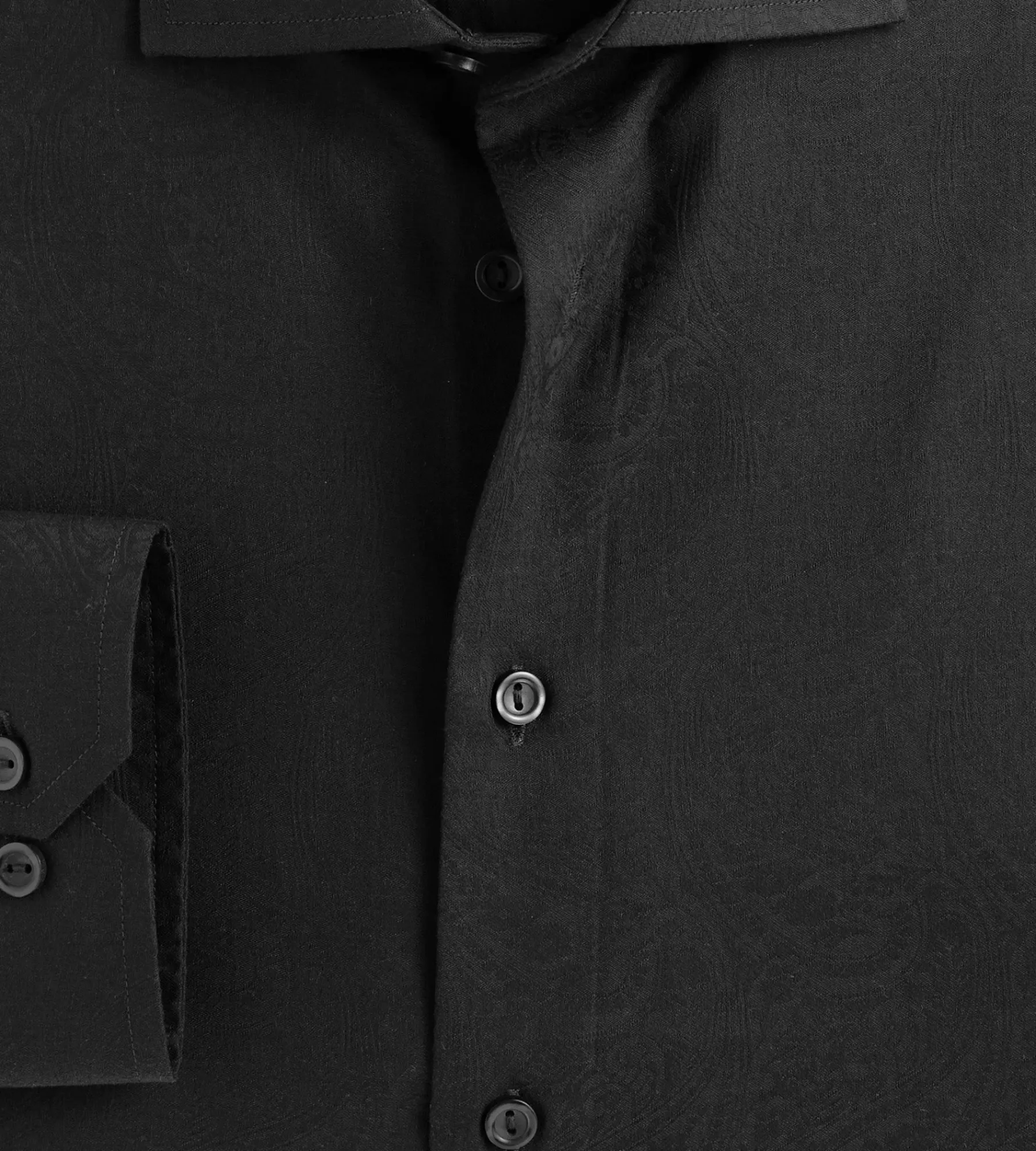Grafton 1853 Dress Shirts*Modern Fit Ultra-Luxe Paisley Dress Shirt Black