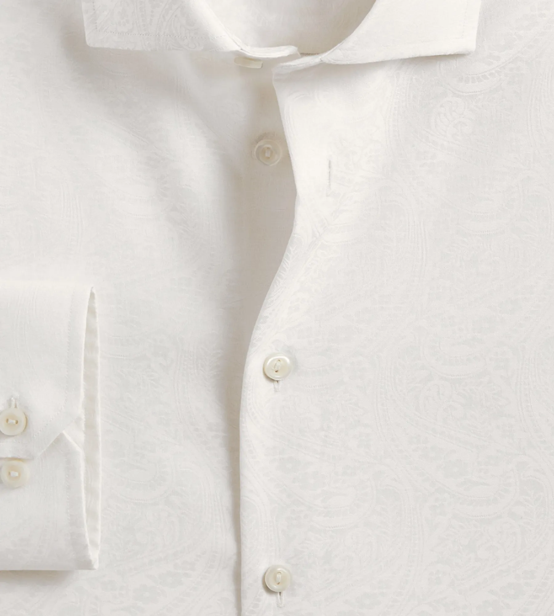 Grafton 1853 Dress Shirts*Modern Fit Ultra-Luxe Pasiley Dress Shirt Ivory