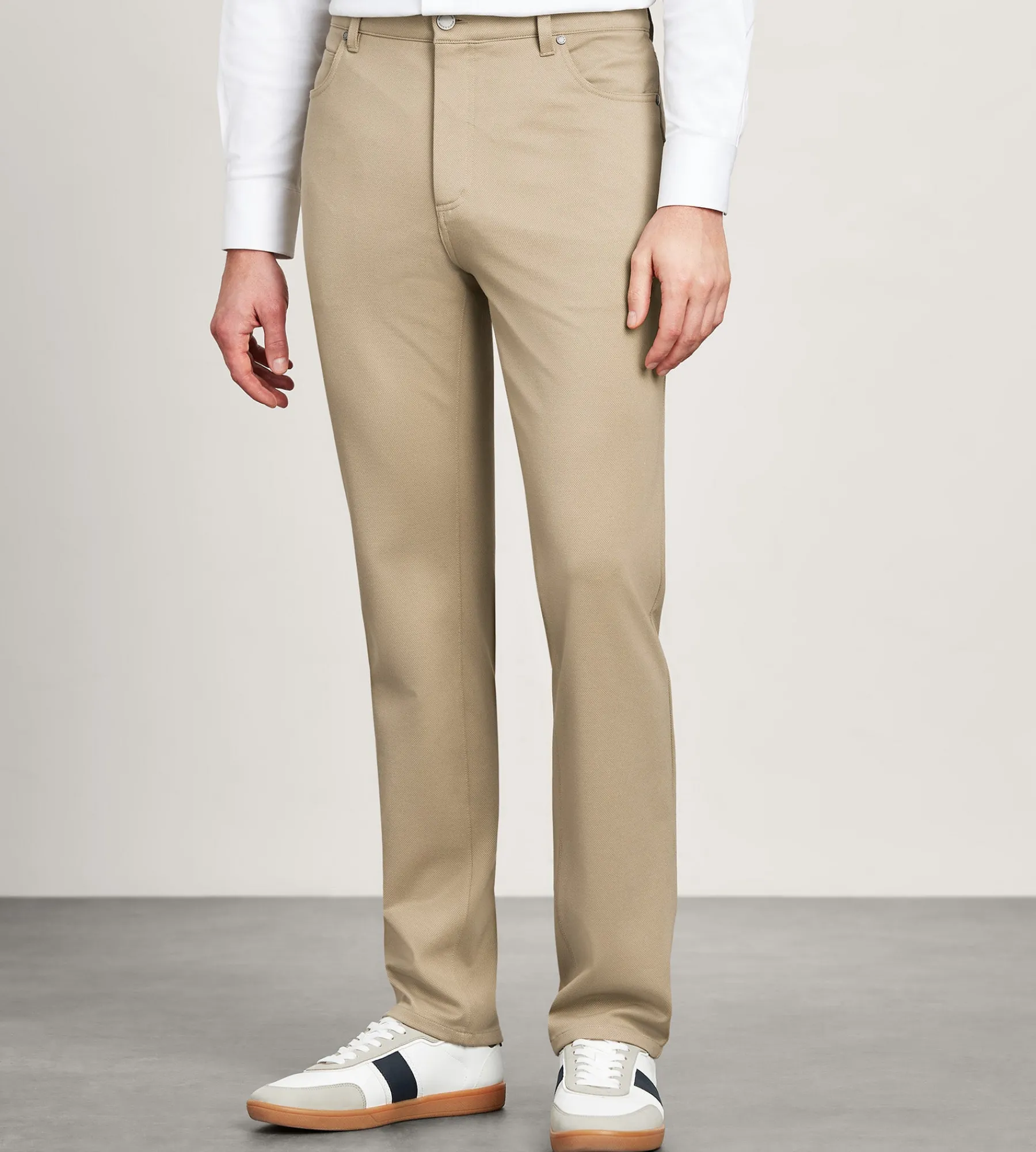 Jermyn & Bond Casual Pants*Modern Fit 4-Way Stretch 5-Pocket Pants Khaki