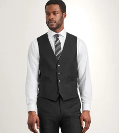 DKNY Vests*Modern Fit Wool Suit Vest Black