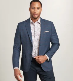 Hechter Paris Sport Jackets*Modern Fit Woven Check Sport Jacket Navy