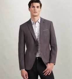 Hechter Paris Sport Jackets*Modern Fit Woven Neat Multi Sport Jacket Purple