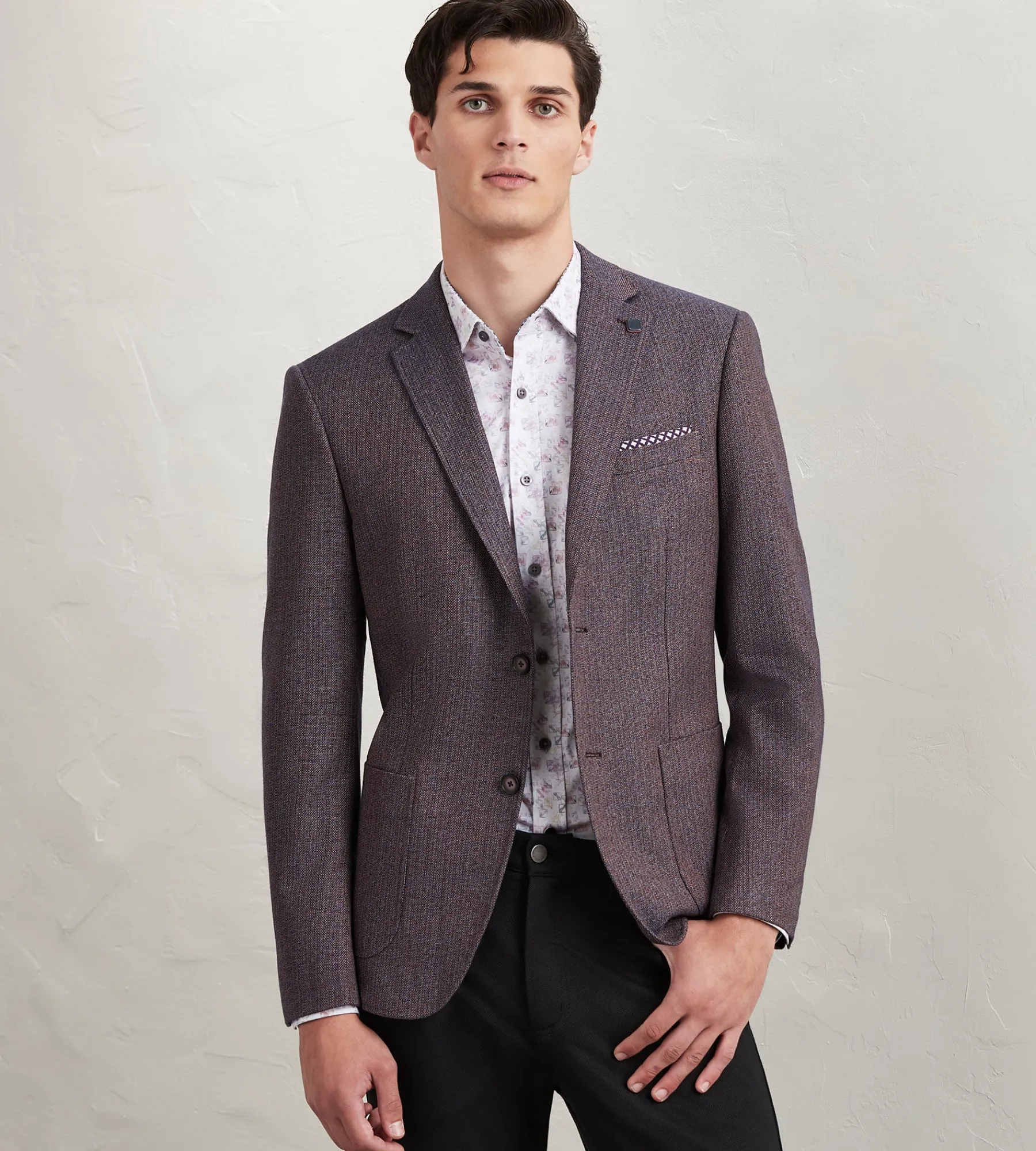 Hechter Paris Sport Jackets*Modern Fit Woven Neat Multi Sport Jacket Purple
