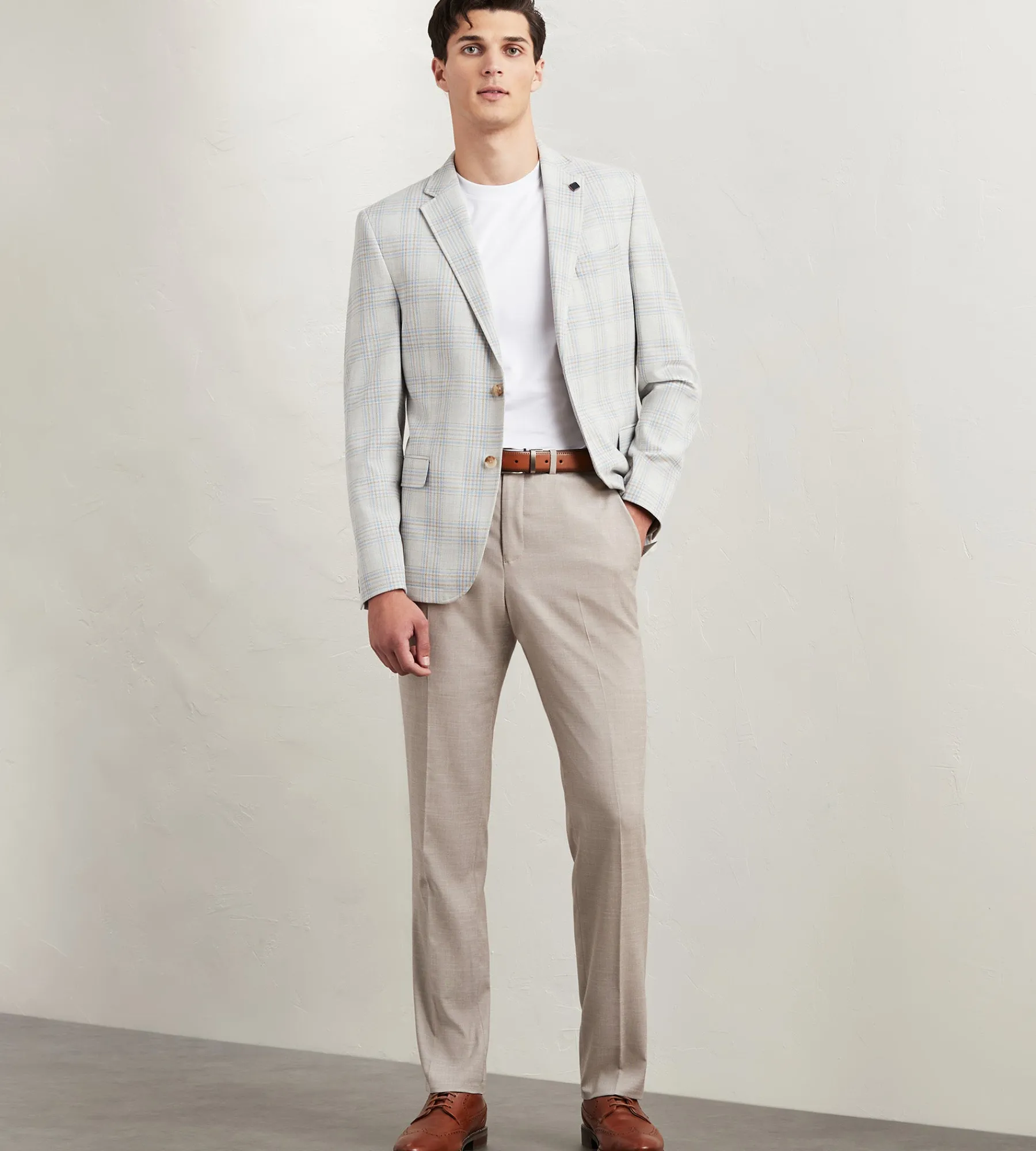 Hechter Paris Sport Jackets*Modern Fit Woven Plaid Sport Jacket Grey