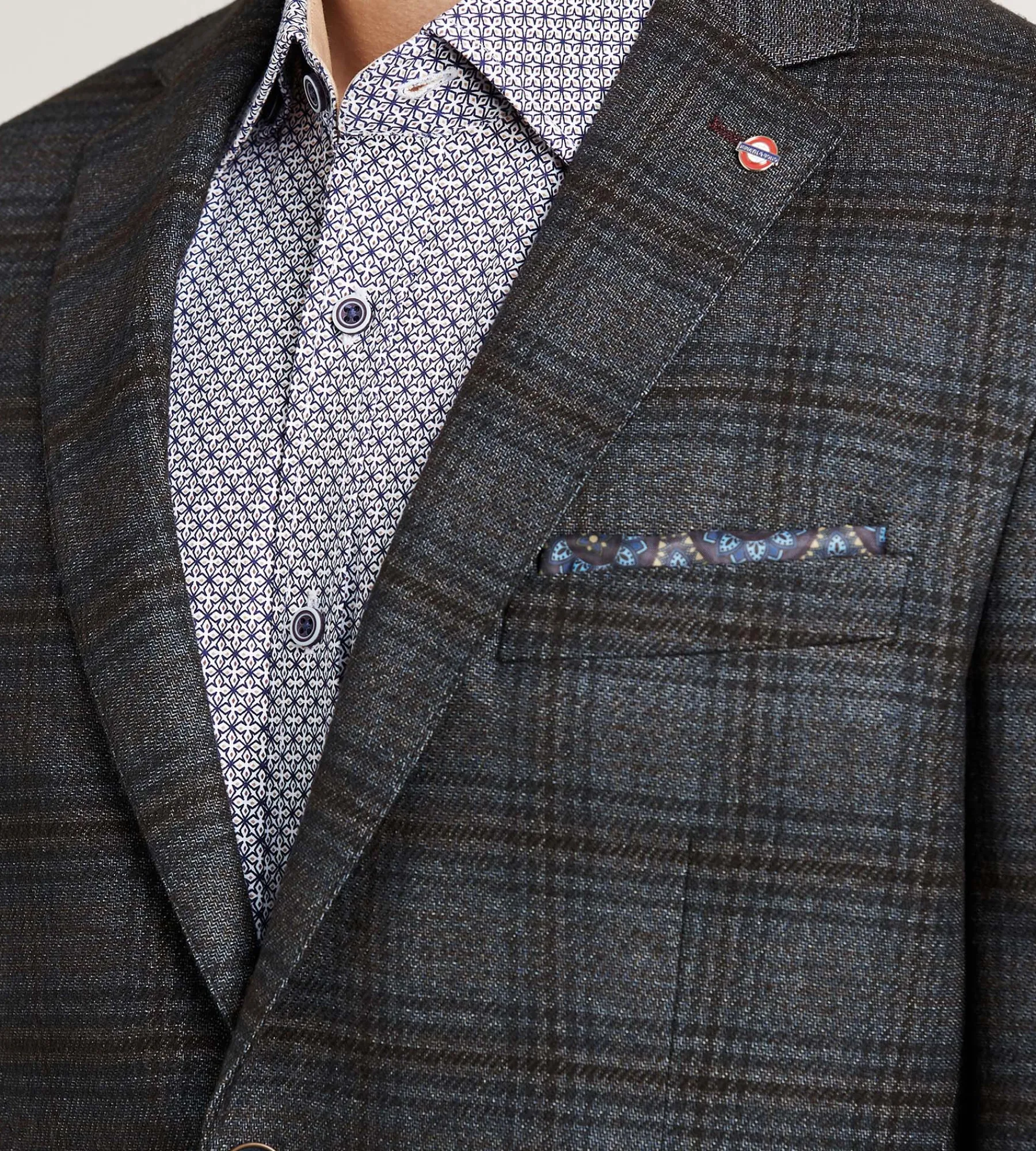 Jermyn & Bond Sport Jackets*Modern Fit Woven Plaid Sport Jacket Blue