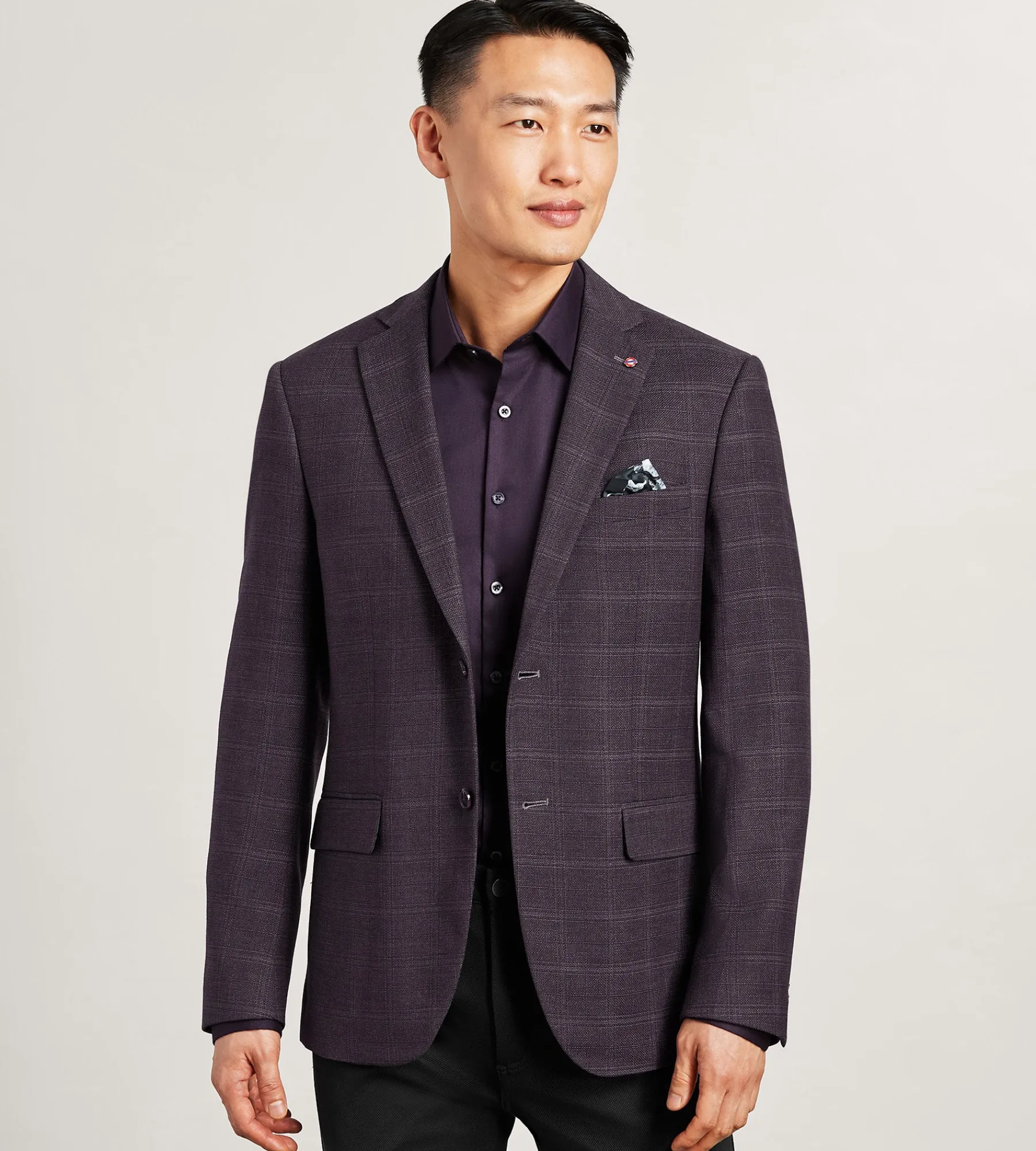 Jermyn & Bond Sport Jackets*Modern Fit Woven Plaid Sport Jacket Purple