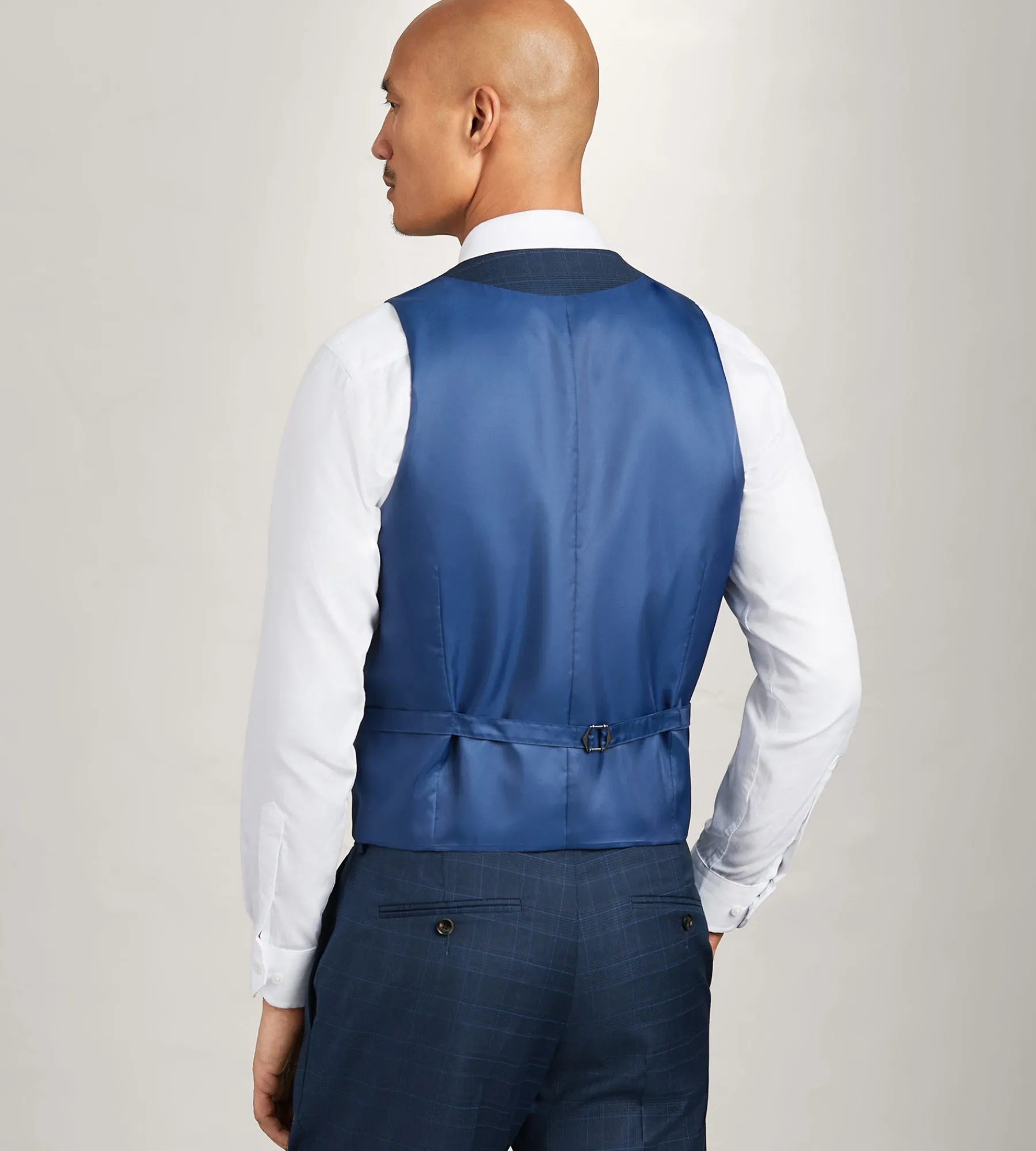 G Grafton Vests*Plaid Suit Vest Navy
