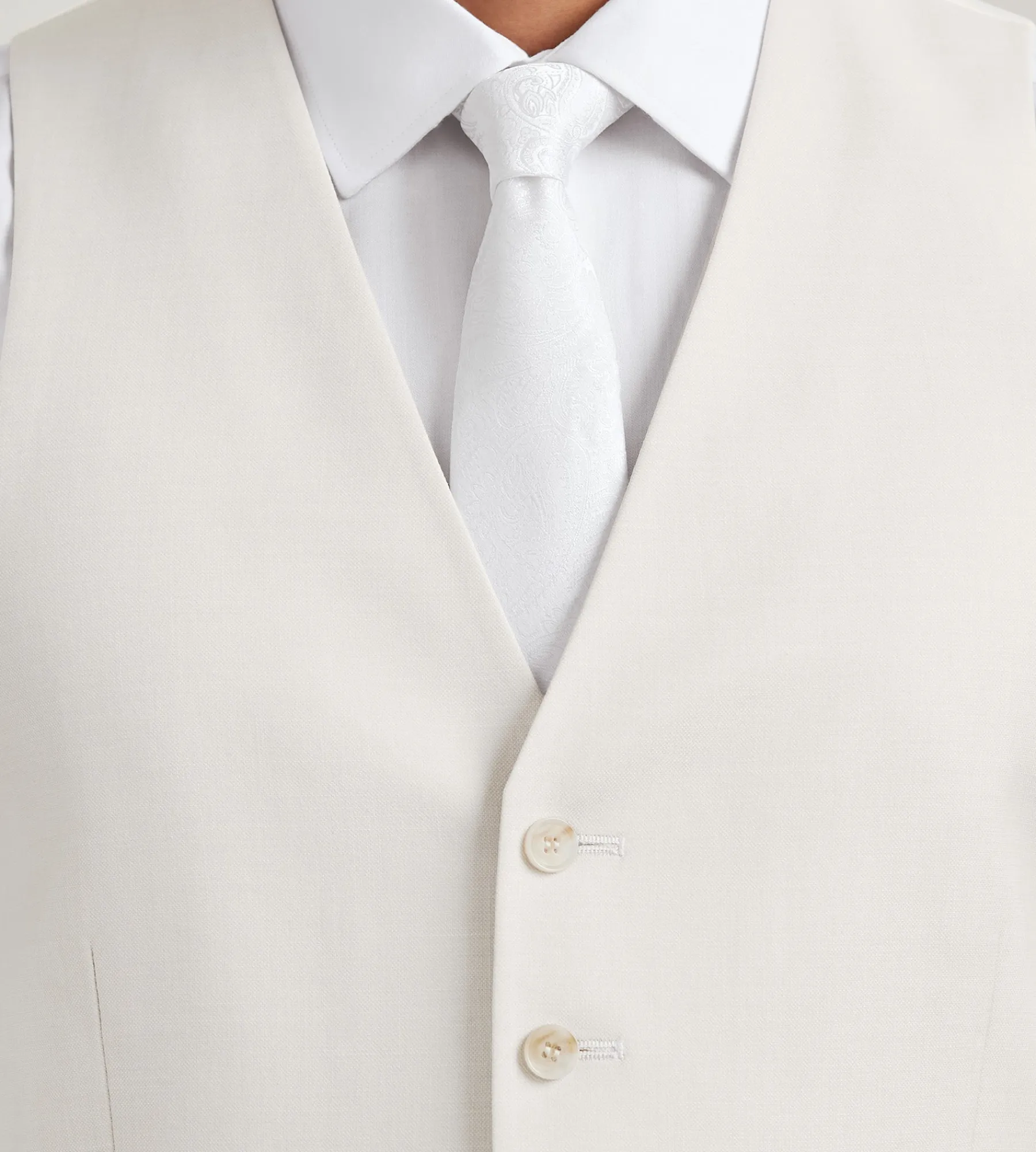 G Grafton Vests*Solid Suit Vest Off white
