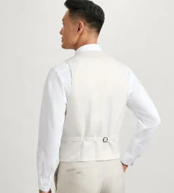 G Grafton Vests*Solid Suit Vest Off white