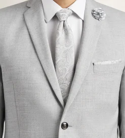 G Grafton Suit Separates*Slim Fit Light Grey Solid Suit