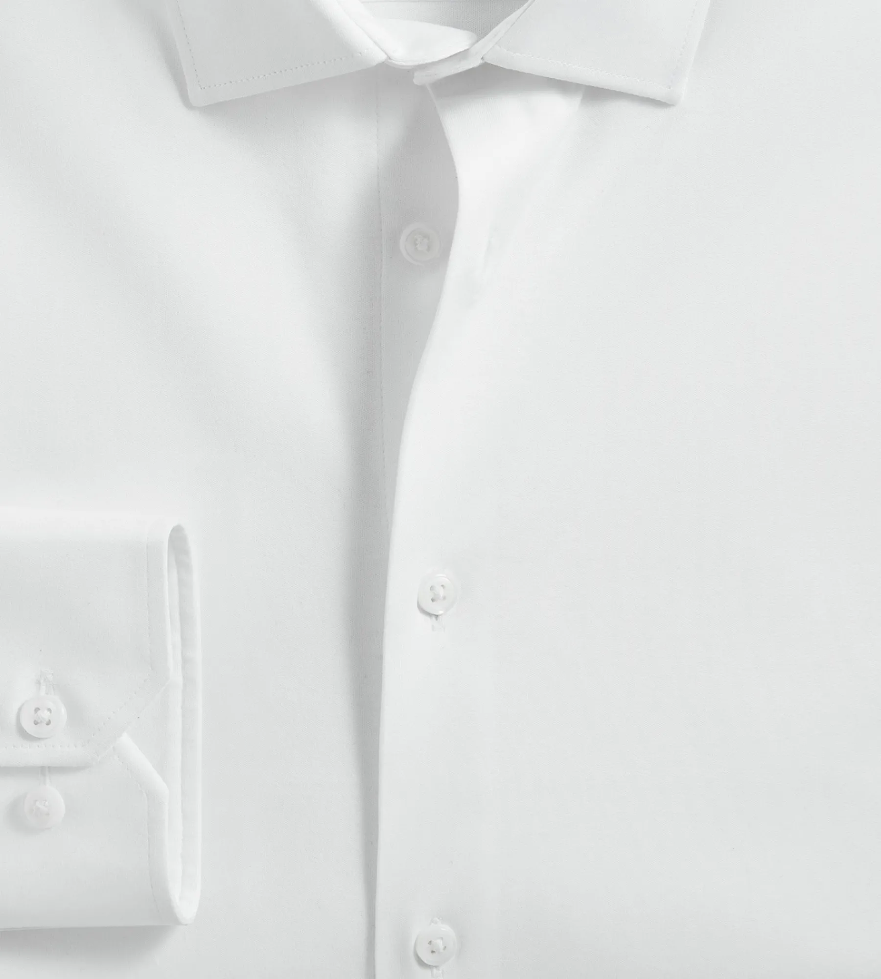 Hechter Paris Dress Shirts*Slim Fit 360° Stretch Knit Non-Iron Soft Touch Jersey Dress Shirt White