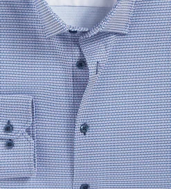 Hechter Paris Dress Shirts*Slim Fit 360° Stretch Soft Touch Geo Print Jersey Dress Shirt Pink